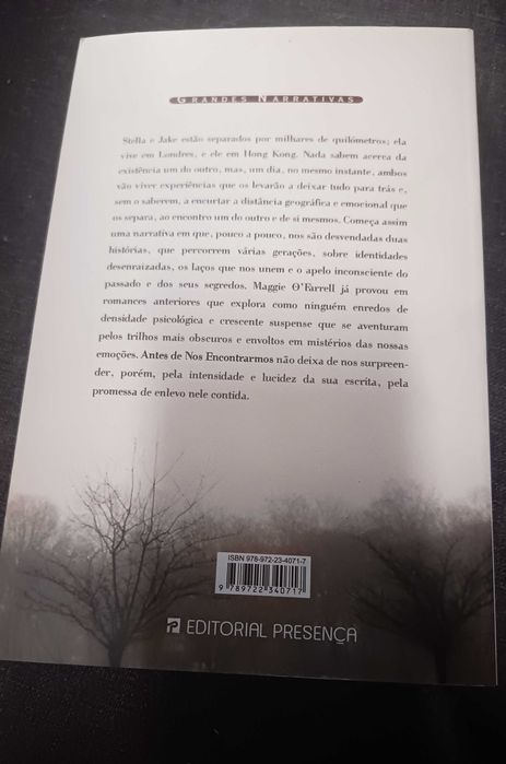 Livro Antes de nos encontrarmos, de Maggie O'Farrell
