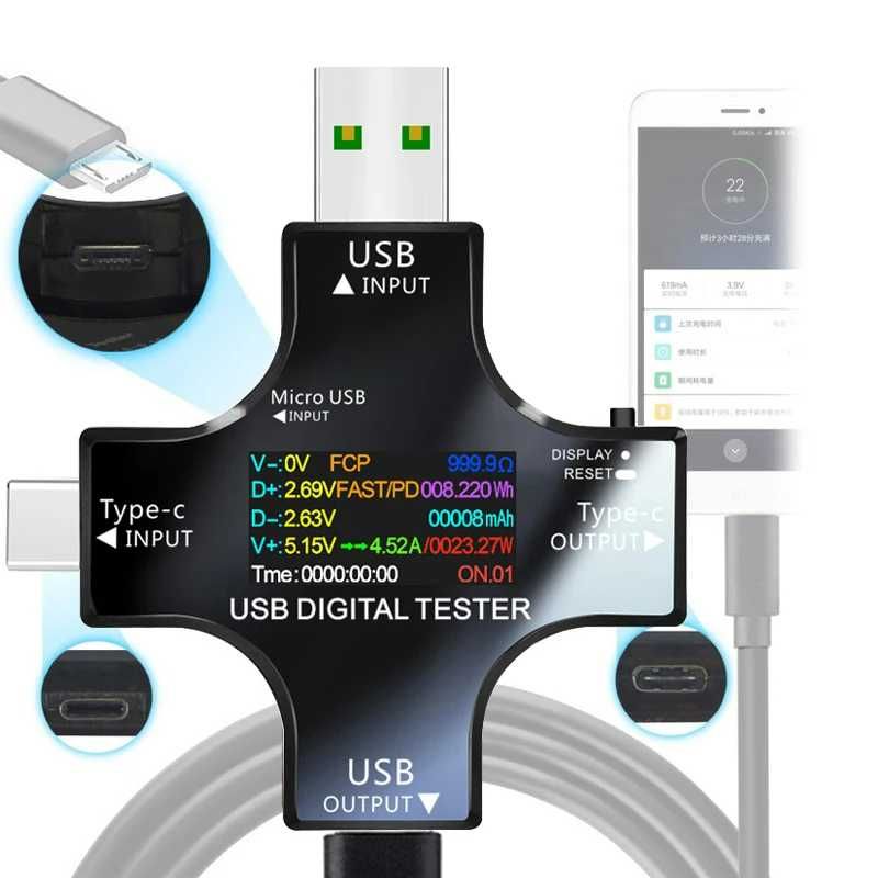 USB юсб тестер Type-C PD – вольтметр, амперметр, детектор заряда
