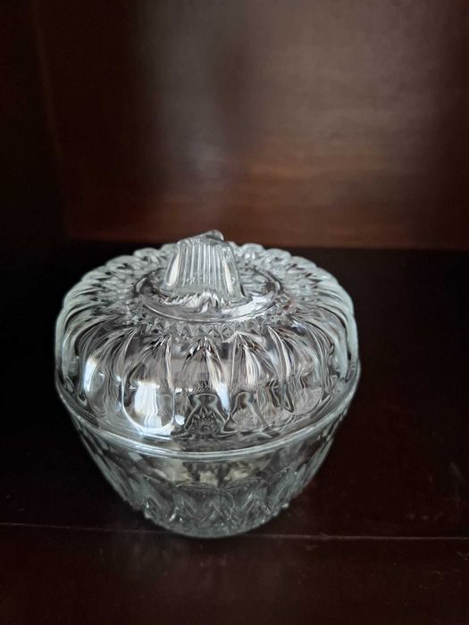 AÇUCAREIRO "PAUL" em vidro esculpido de Reims da década de 1950