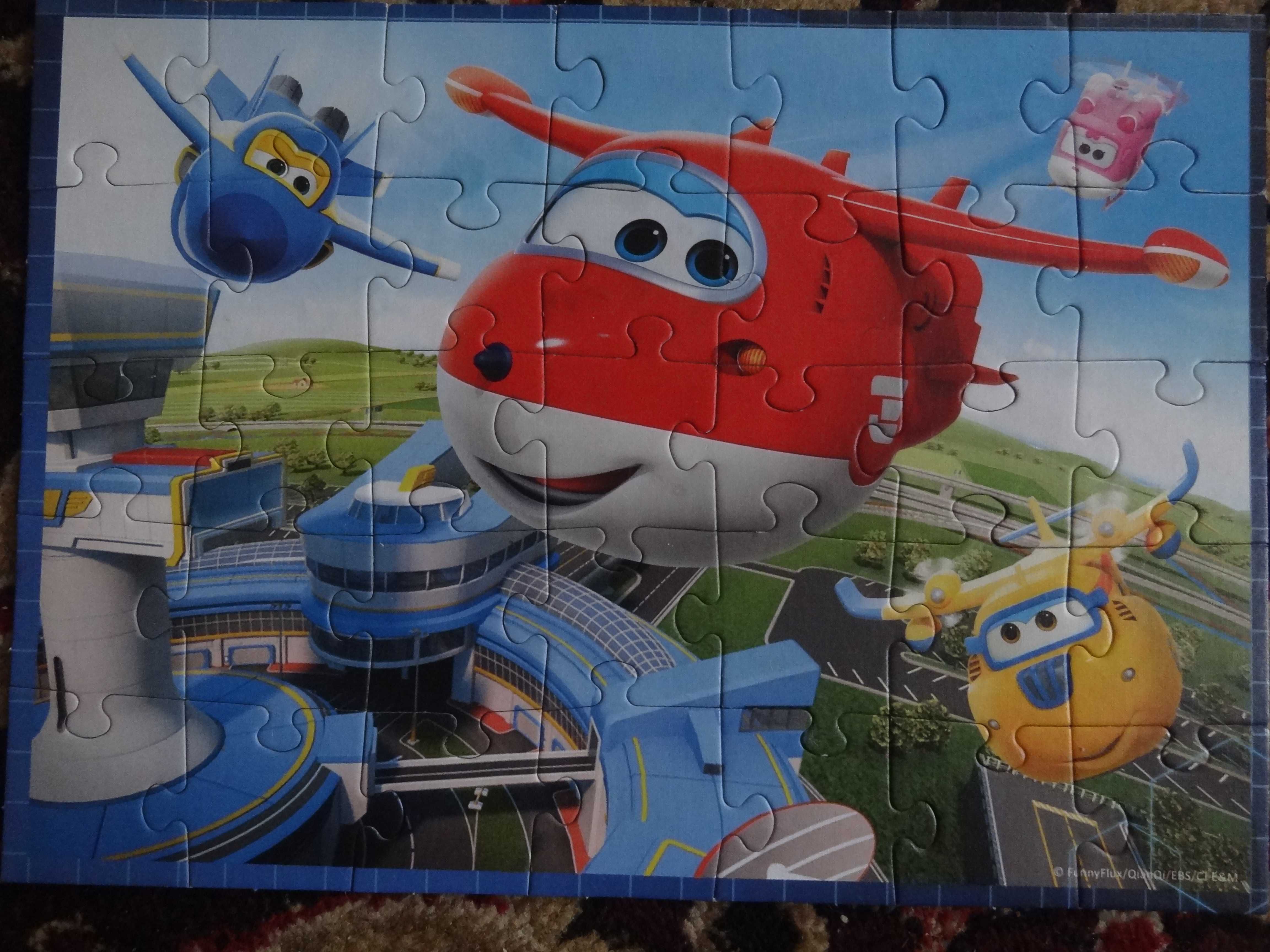 Puzzle (samolot, samochód "Cars" (duże), straż pożarna (duże))