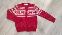 Sweter w norweskie wzory rozpinany Cubus r. 104