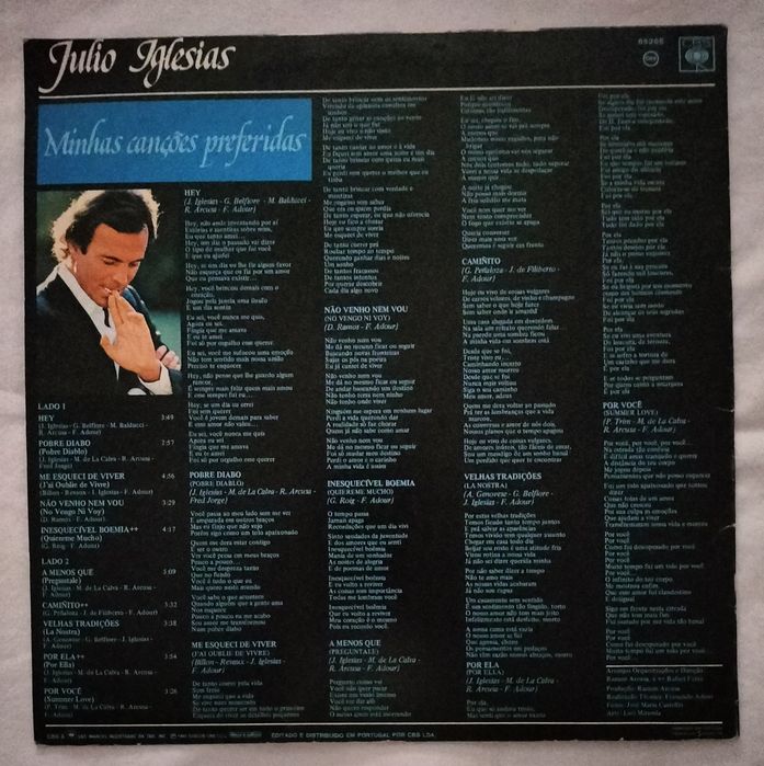 Disco Julio Iglesias - Minhas Canções Preferidas