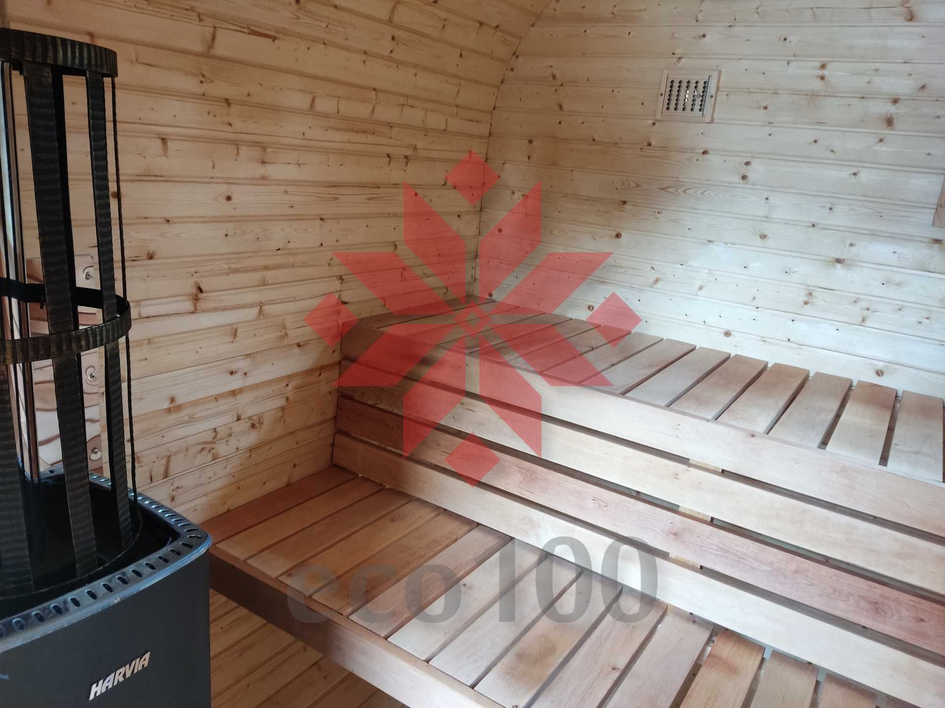 Sauna beczka ogrodowa sauna kwadratowa 3m z przedsionkiem. Ruska bania