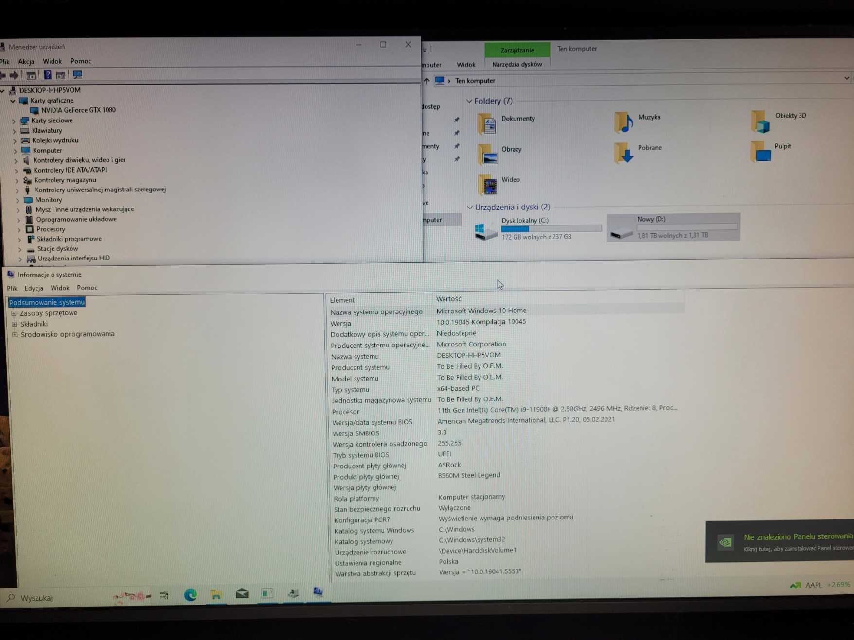 Komputer PC Intel Core i9-11900F/16GB/GTX1080/2TB Windows 10