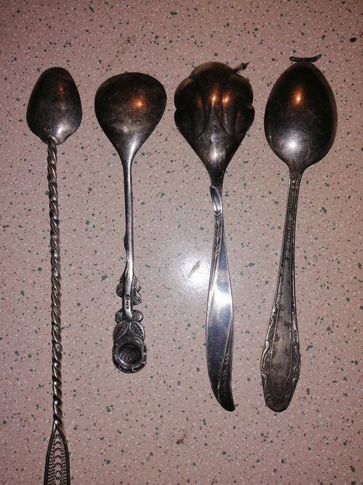 stare sztućce posrebrzane