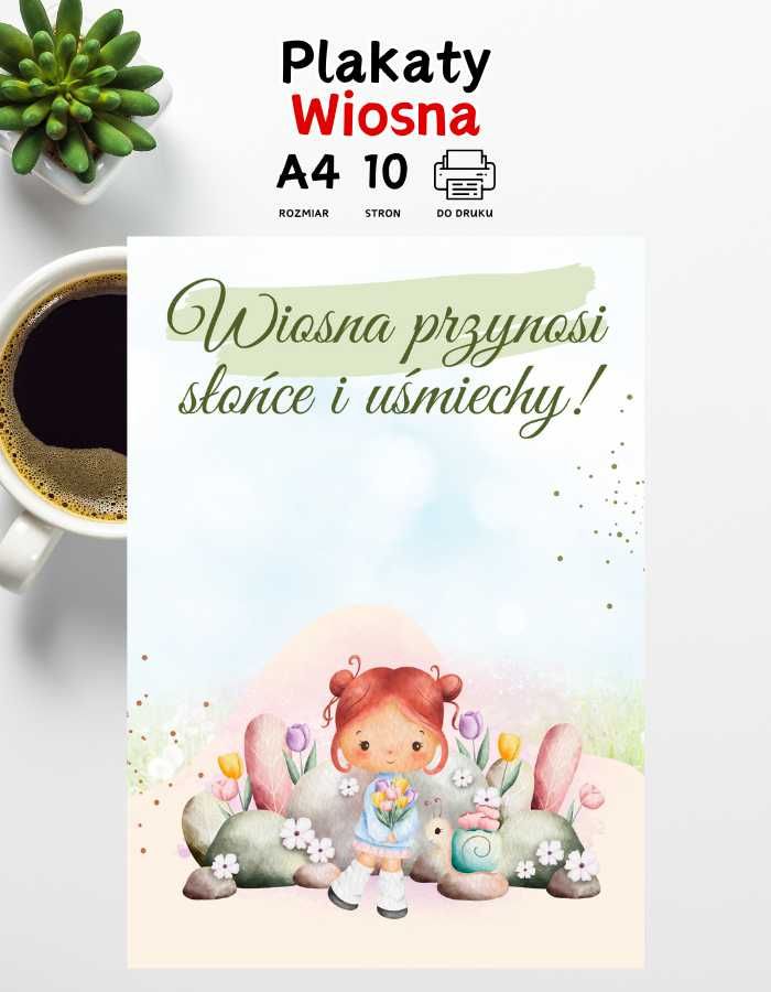 Plakaty motywacyjne dla dzieci do druku A4 – Wiosna