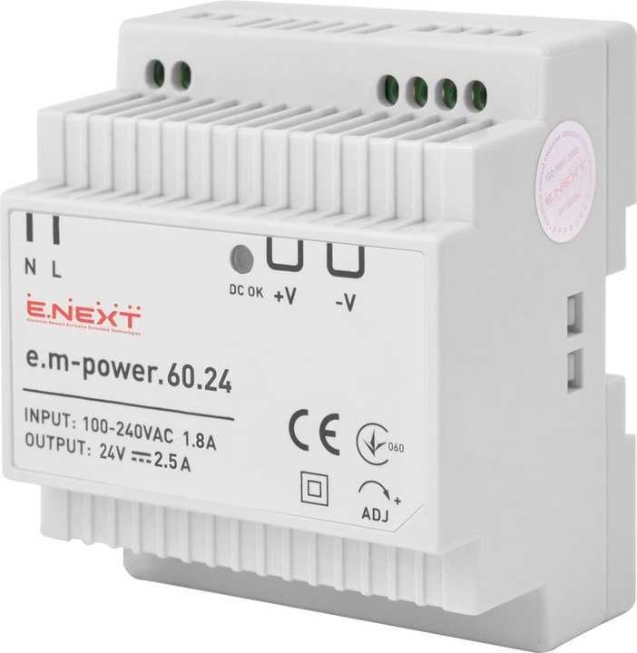 Zasilacz na szynę DIN em-power.60.24 60W, DC24V