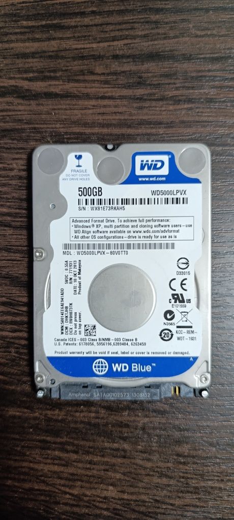 Жесткий диск Western Digital Blue 500GB 5400 WD5000LPVX 2.5" SATAIII