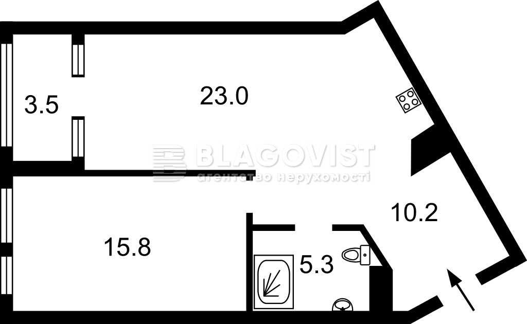 Продаж 1-кімнатної квартири, ЖК "Manhattan city", Берестейський просп