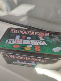 Гра в Покер Texas Hold'em Poker Set на 200 фішок в металевій коробці