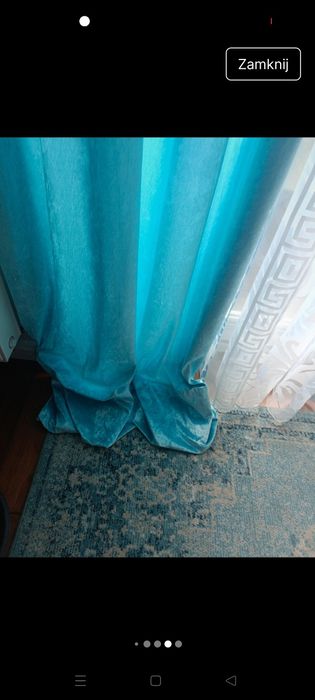2szt zasłony aksamit niebieskie dwie poszewki z euro firan