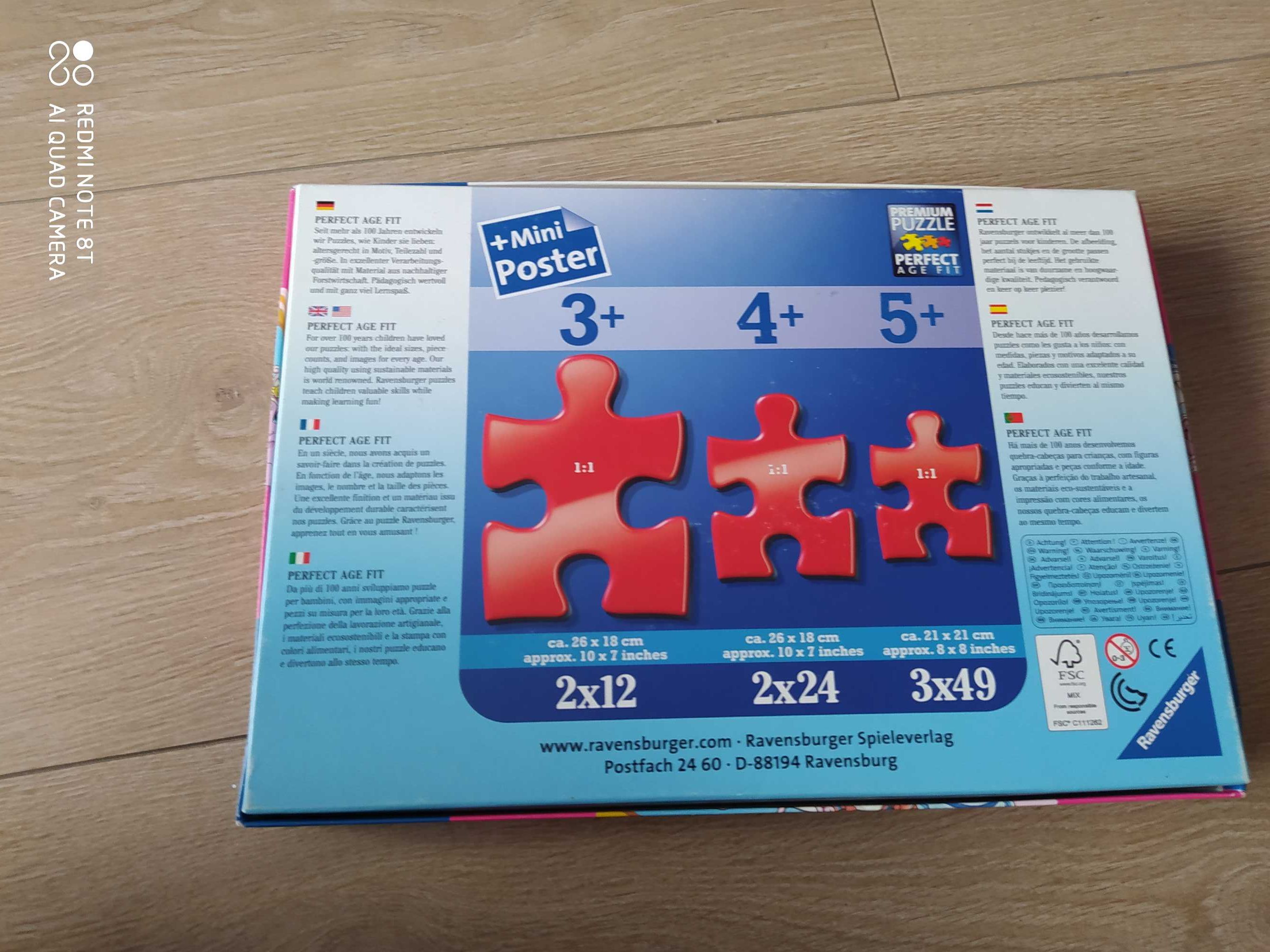 Puzzle 3w1, po 49 elem. Jednorożce