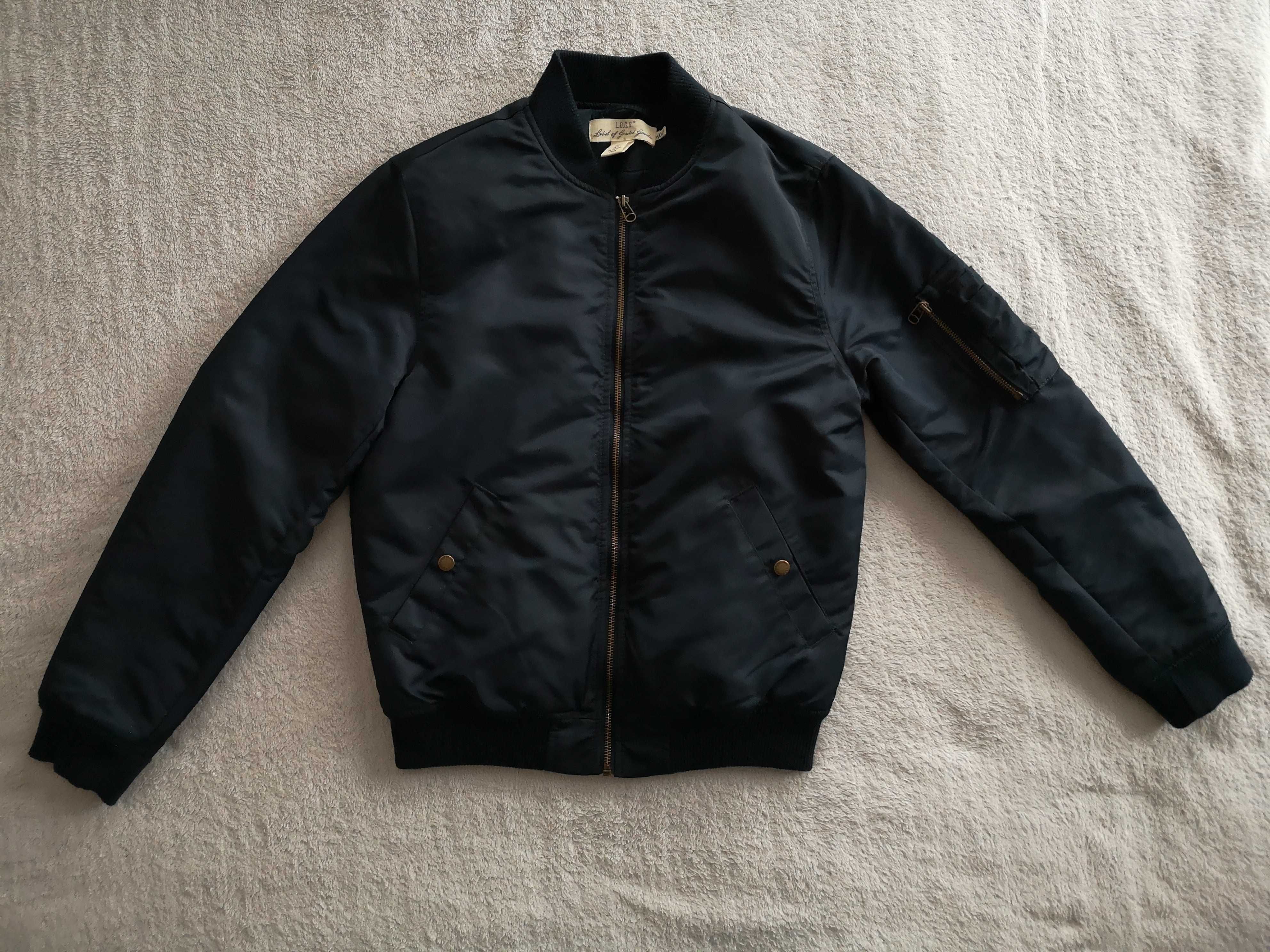 Granatowa elegancka kurtka bomberka H&M S 36 46 jak nowa