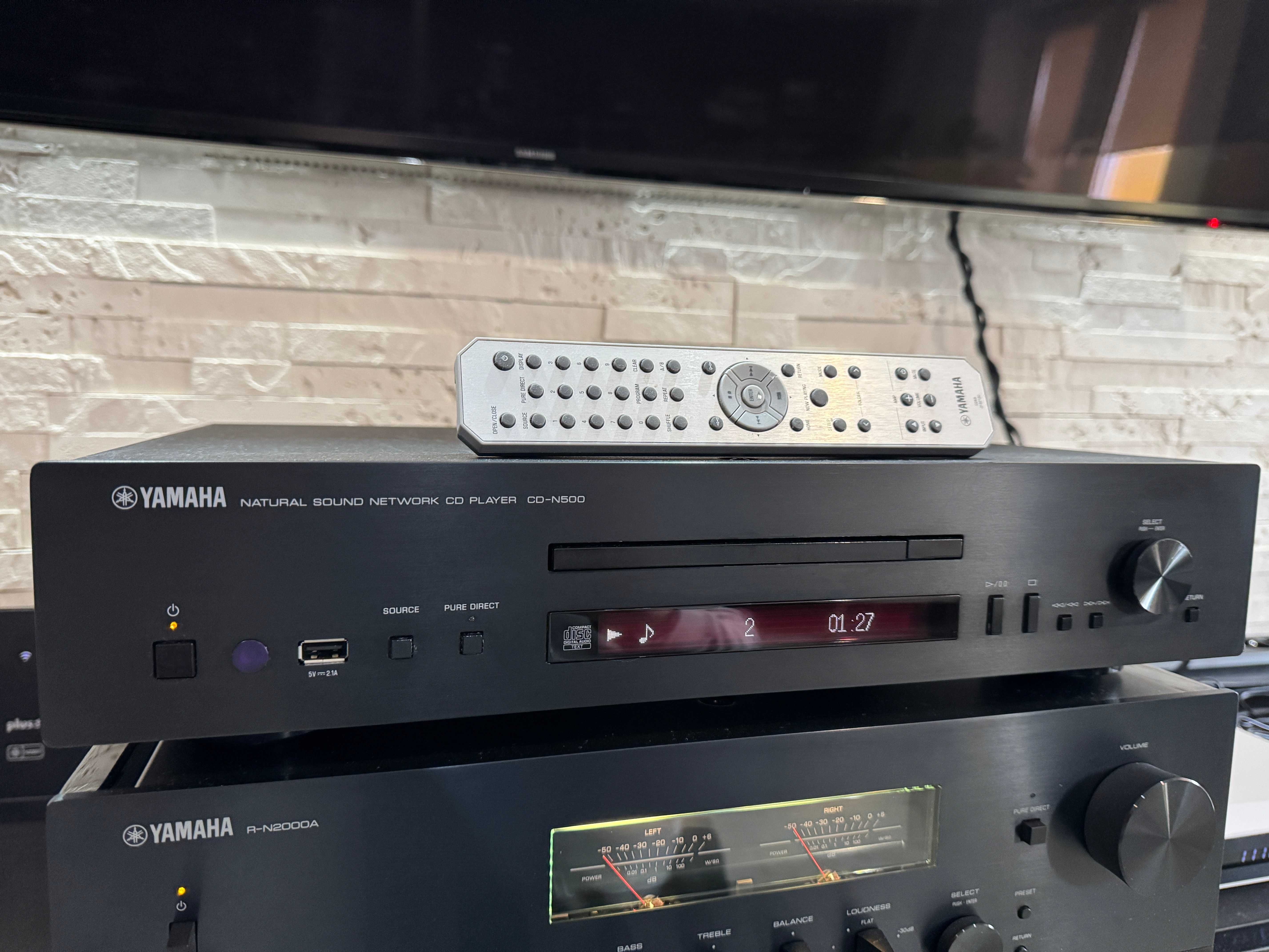 YAMAHA CD-N500 odtwarzacz sieciowy streamer Wi-Fi MP3 USB czarny pilot