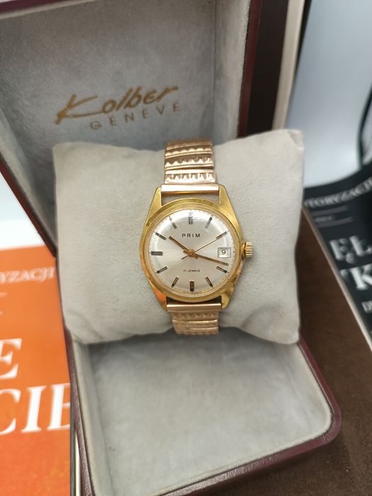 Zegarek prim mechaniczny pozłacany au Czechosłowacja