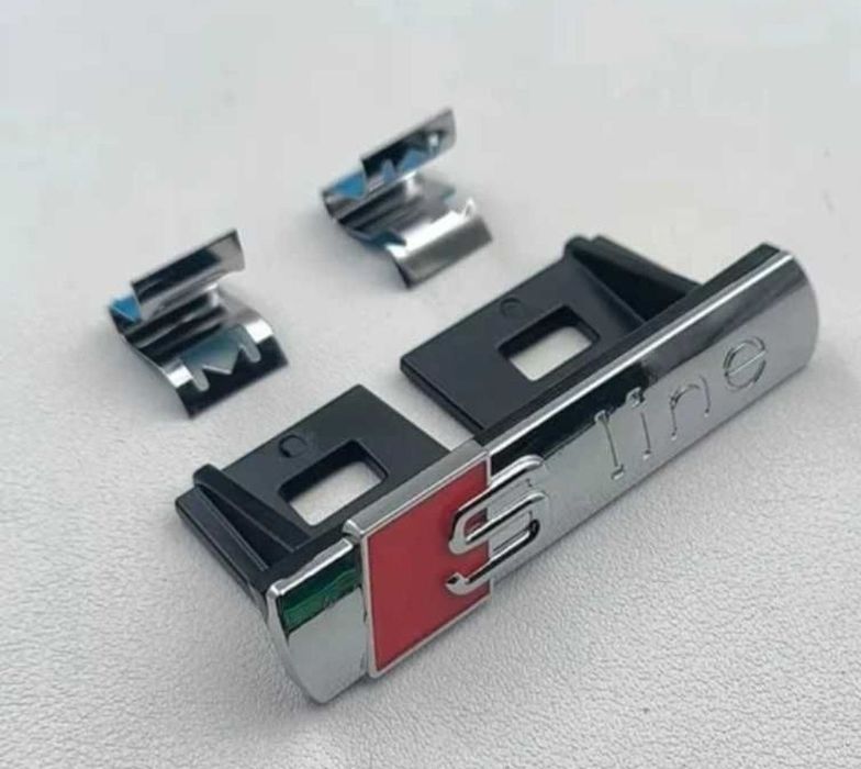 Nowy znaczek S Line Sline przedni grill emblemat logo połysk srebrny