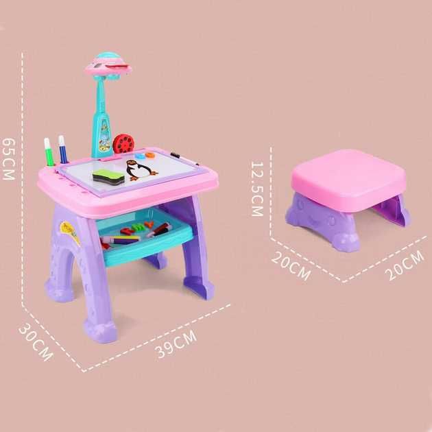 Дитячий столик-проєктор для малювання + мольберт магнітний AK 0004