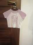 Biało-Różowy Crop Top Dziewczęcy