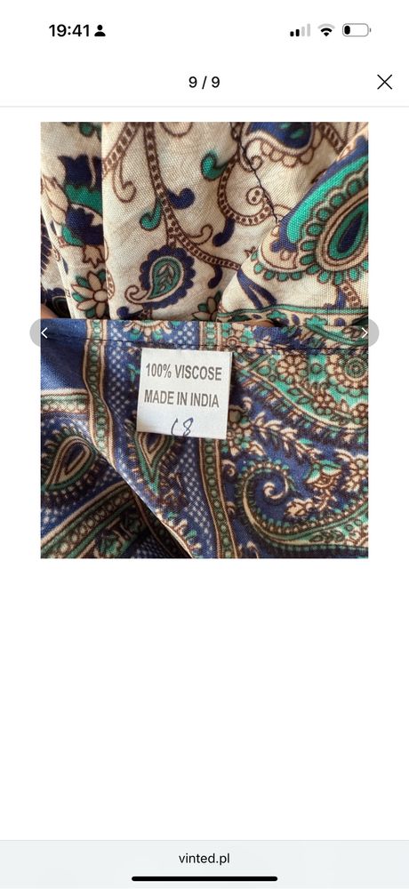 Tunika 100% wiskoza wiazana w pasie one size boho chic