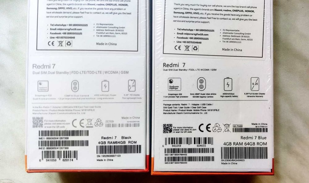 Смартфон Xiaomi Redmi 7 4/64GB черный. Новый, запечатанный чехол, сте