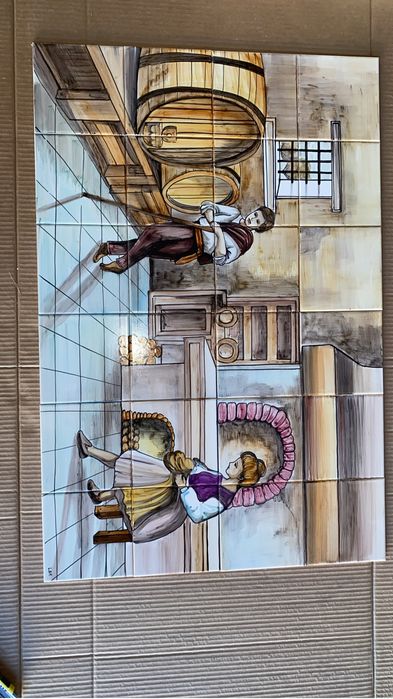 Painel decotaivo pintado à mao - 24 peças