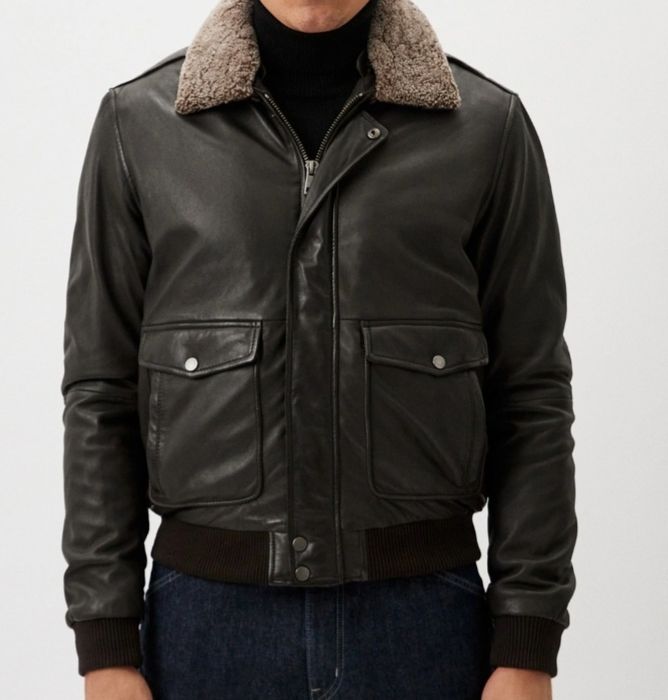 Шкіряний пілот куртка авіатор розмір м