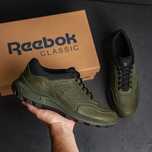 Мужские кроссовки зеленого цвета (хаки), кожаные демисезонные Reebok
