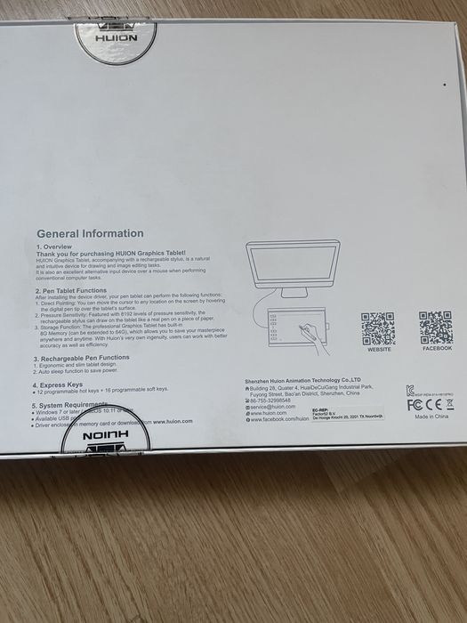 Tablet graficzny HUION New 1060plus