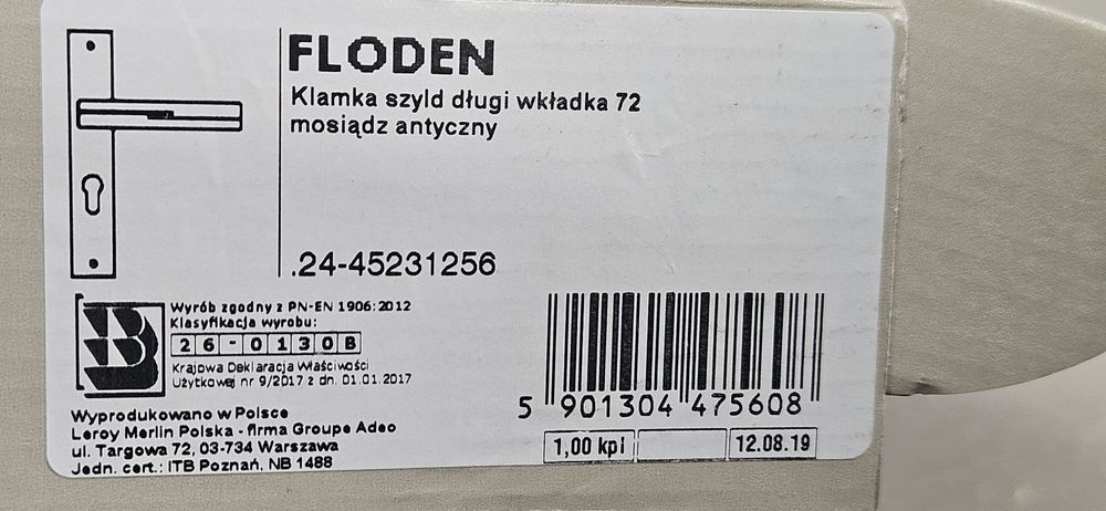 Klamka złota Inspire Klamka Drzwiowa Floden