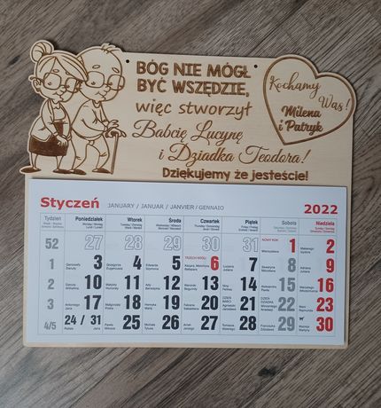 Kalendarz personalizowany dzien babci 3 sztuki