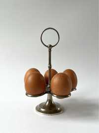 Vintage platerowy stojak na jajka