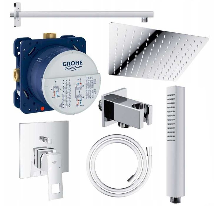 zestaw prysznicowy bateria GROHE EUROCUBE podtynkowy ścienny NOWY