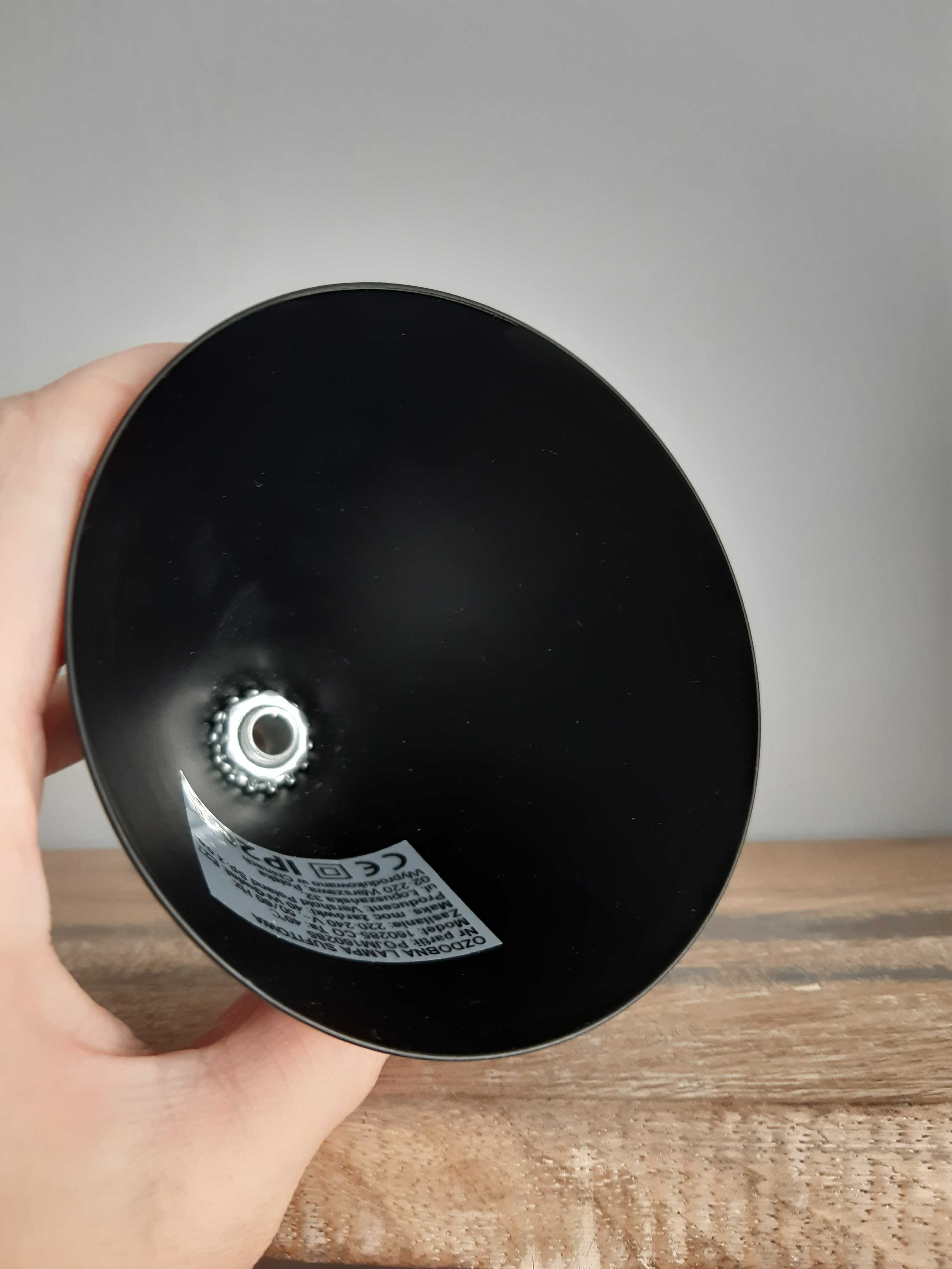 Podsufitka do lampy, maskownica sufitowa - stożek, czarna, metalowa