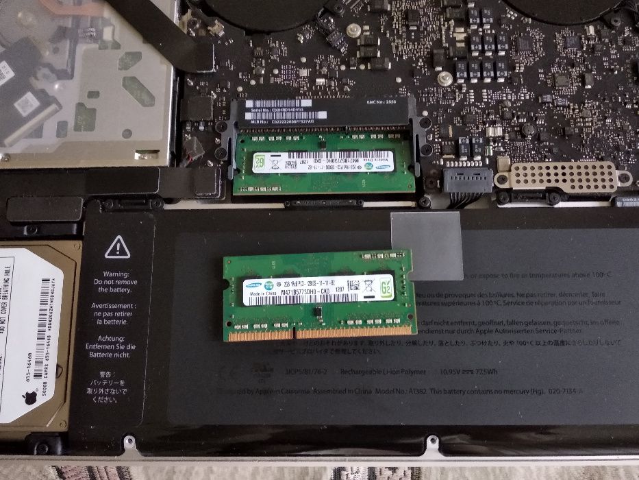 Macbook сумісна Samsung DDR3 2GB SO-DIMM 204pin 1Rx8 PC3-12800S