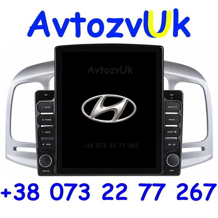 Магнитола ACCENT Hyundai VENUE GETZ SOLARIS IONIQ CarPlay Android 14