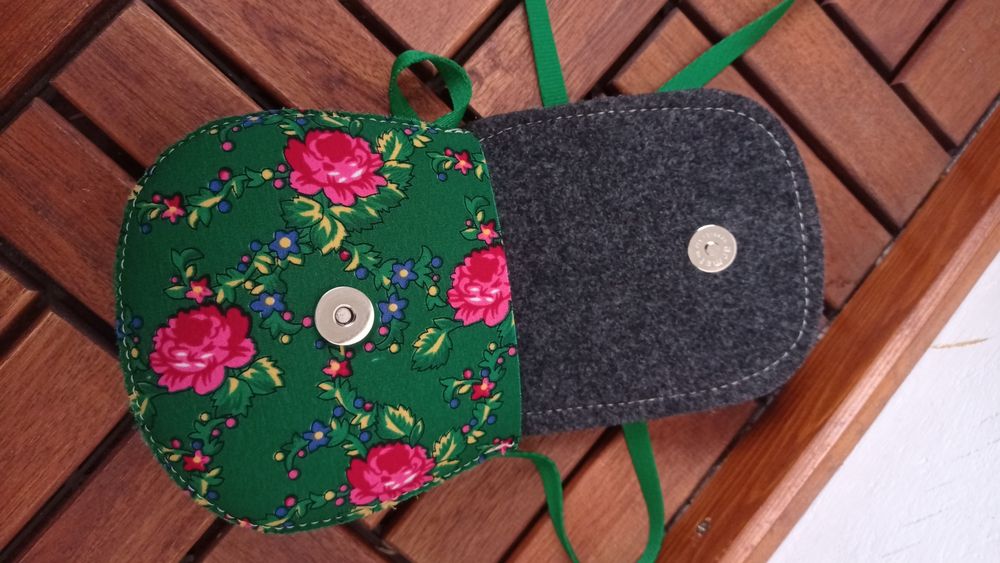 Torebka dziewczęca folk zielona