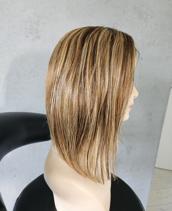 Peruka na siateczce lace front ciemny blond lob bob longbob