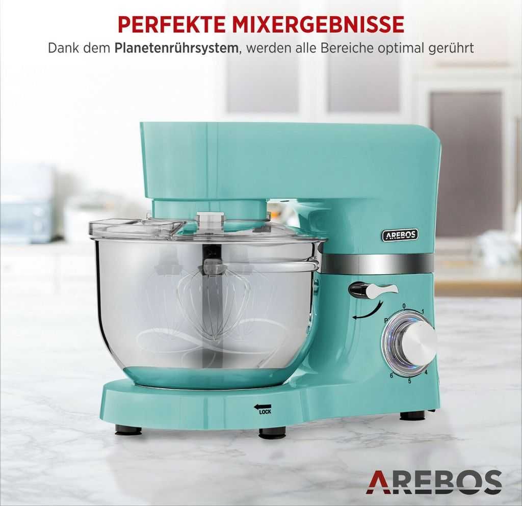 Robot kuchenny AREBOS 1500 W z 2 misami ze stali nierdzewnej defekt