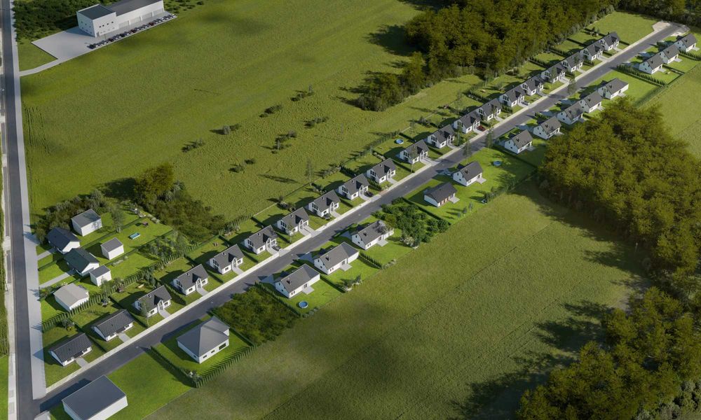 Nowe Domy w zabudowie wolnostojącej przy ulicy Widokowej.