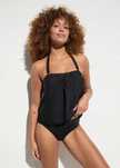 B.P.C czarny top tankini z odpinanymi ramiączkami 42.