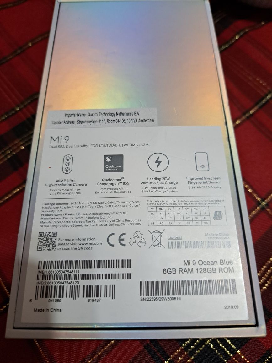 Xiaomi Mi 9 Ocean Blue 6 GB RAM 128GB ROM
