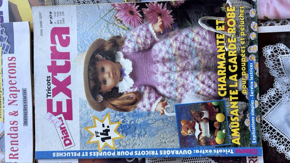 Lote 20 Revistas Diana Croché Filé Rendas Naperons Vintage