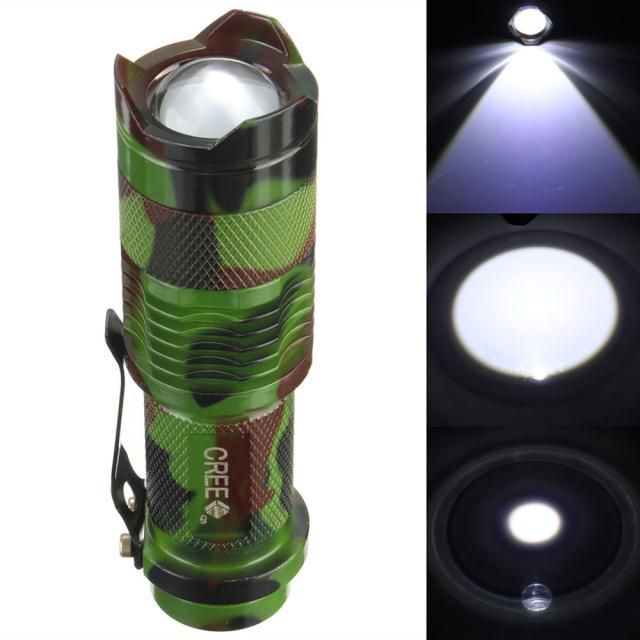 Lanterna camuflado tropa CREE Q5 LED 3 Modos Zoom ( foco ajustável )