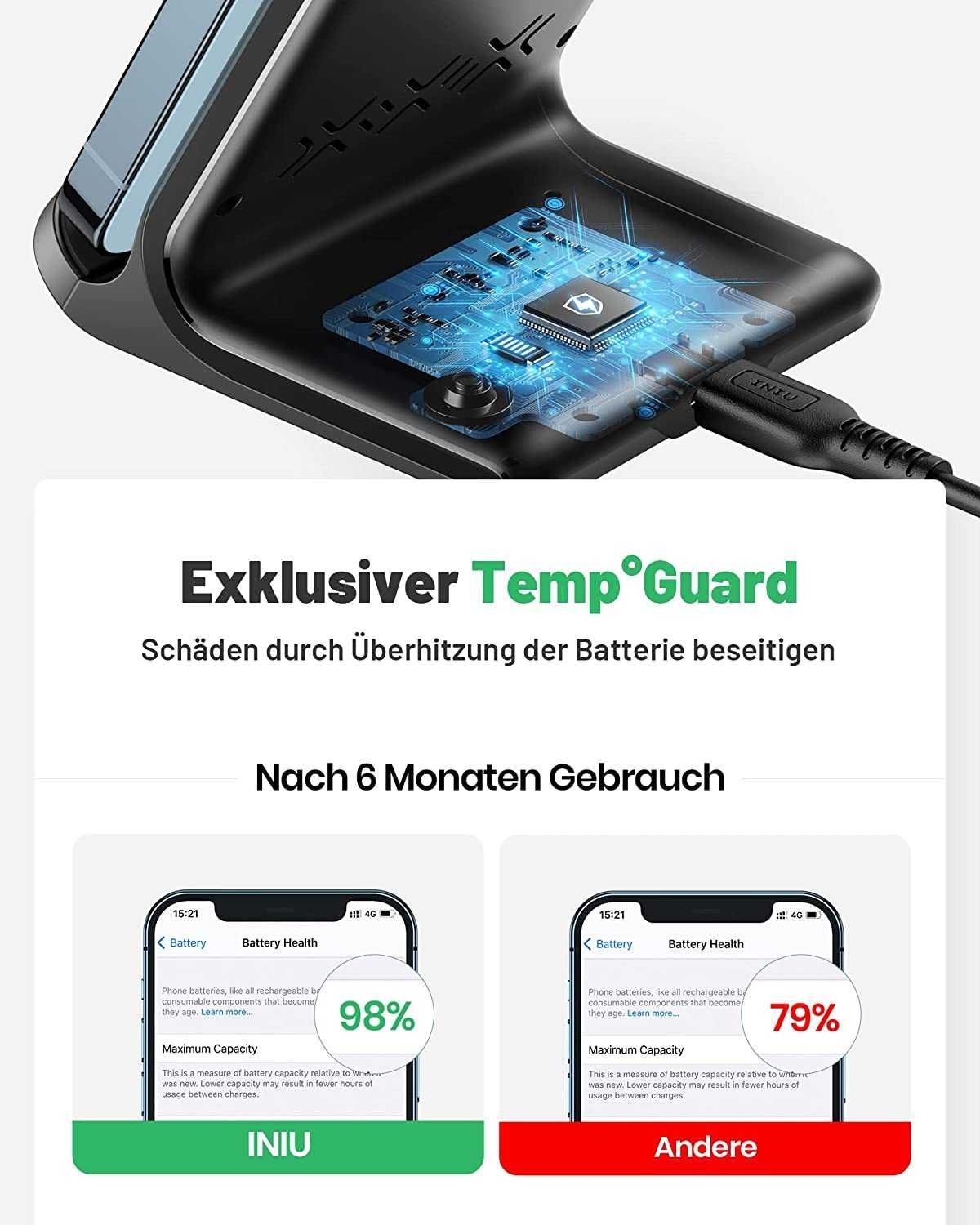 Iniu WI-212 bezprzewodowa ładowarka indukcyjna 15W iPhone Samsung PD