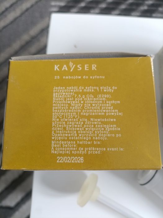 Syfon do wody gazowanej, saturator Kayser 1litr +43 naboje