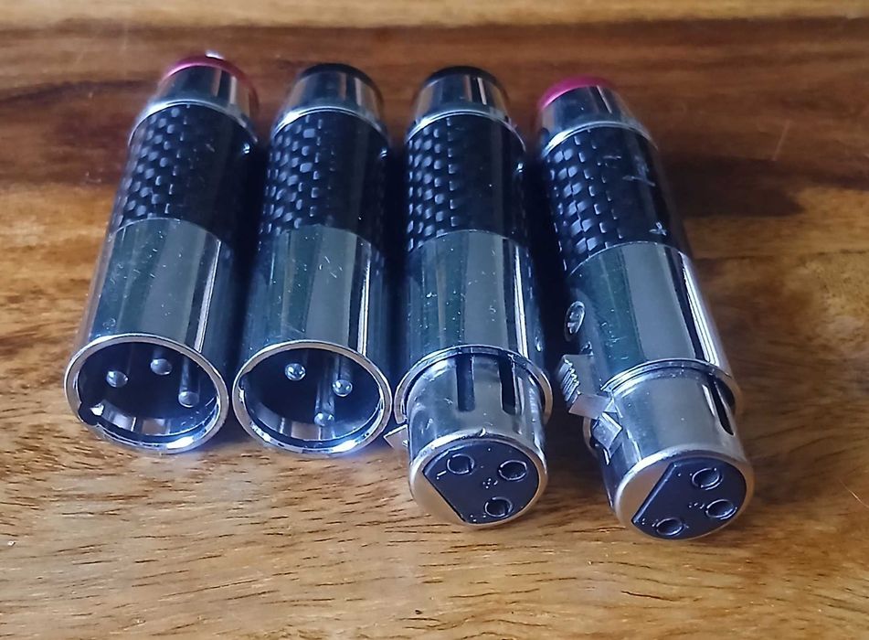 używane wtyki xlr Valab carbon - srebrne PINy