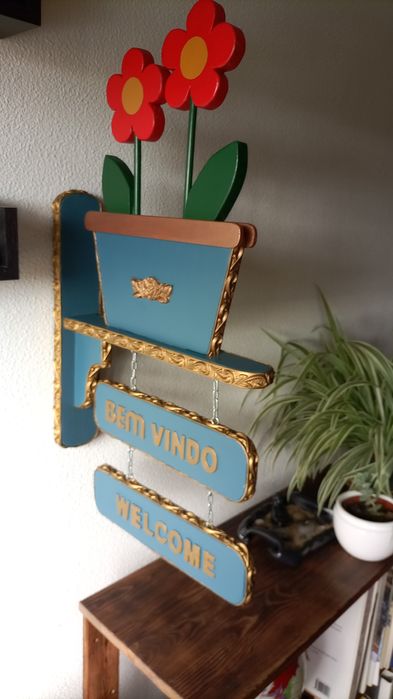 Decoração de parede placa de boas vindas