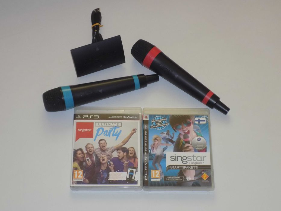 PS3 : Mikrofony  SINGSTAR +  dwie gry ( ładny stan )