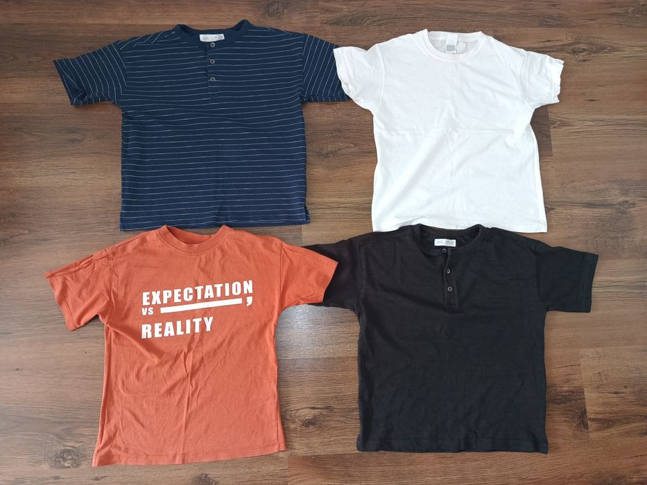 Zara zestaw 4 t-shirtów rozmiar 130 na 7-8 lat.