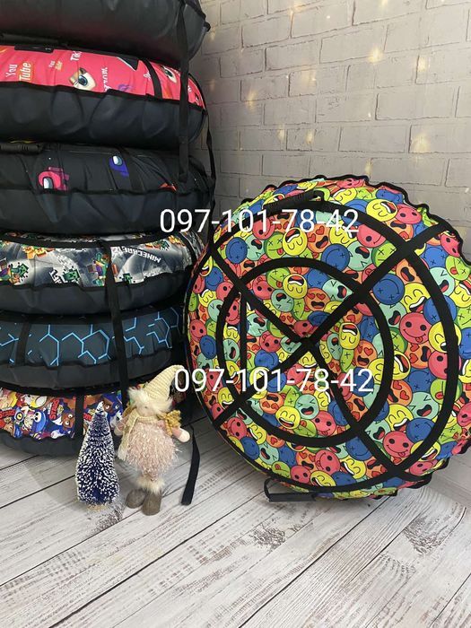 Міцний Тюбінг надувний плюшка ватрушка тюба таблетка надувні санки